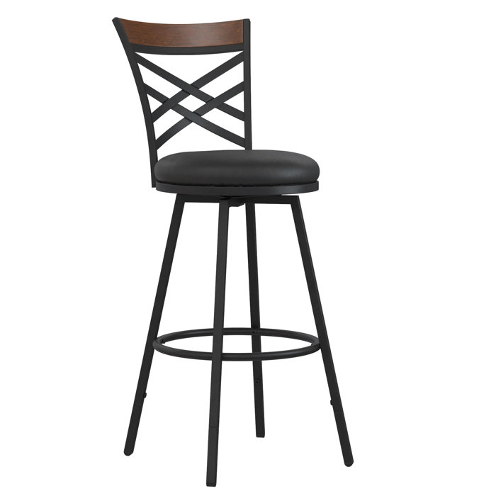 Gracie Oaks Clintwood Swivel Adjustable Height Bar Stool & Reviews Wayfair
